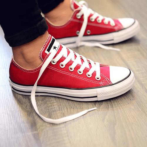 [HCM]Giày Sneaker Thể Thao CV Cổ Thấp Đỏ Tươi Nam