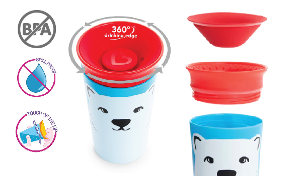 CỐC 360 ĐỘ CHỐNG ĐỔ DECO MUNCHKIN (266ML)
