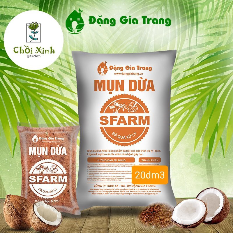 Túi 20dmn3 mụn dừa sfarm đã qua xử lý
