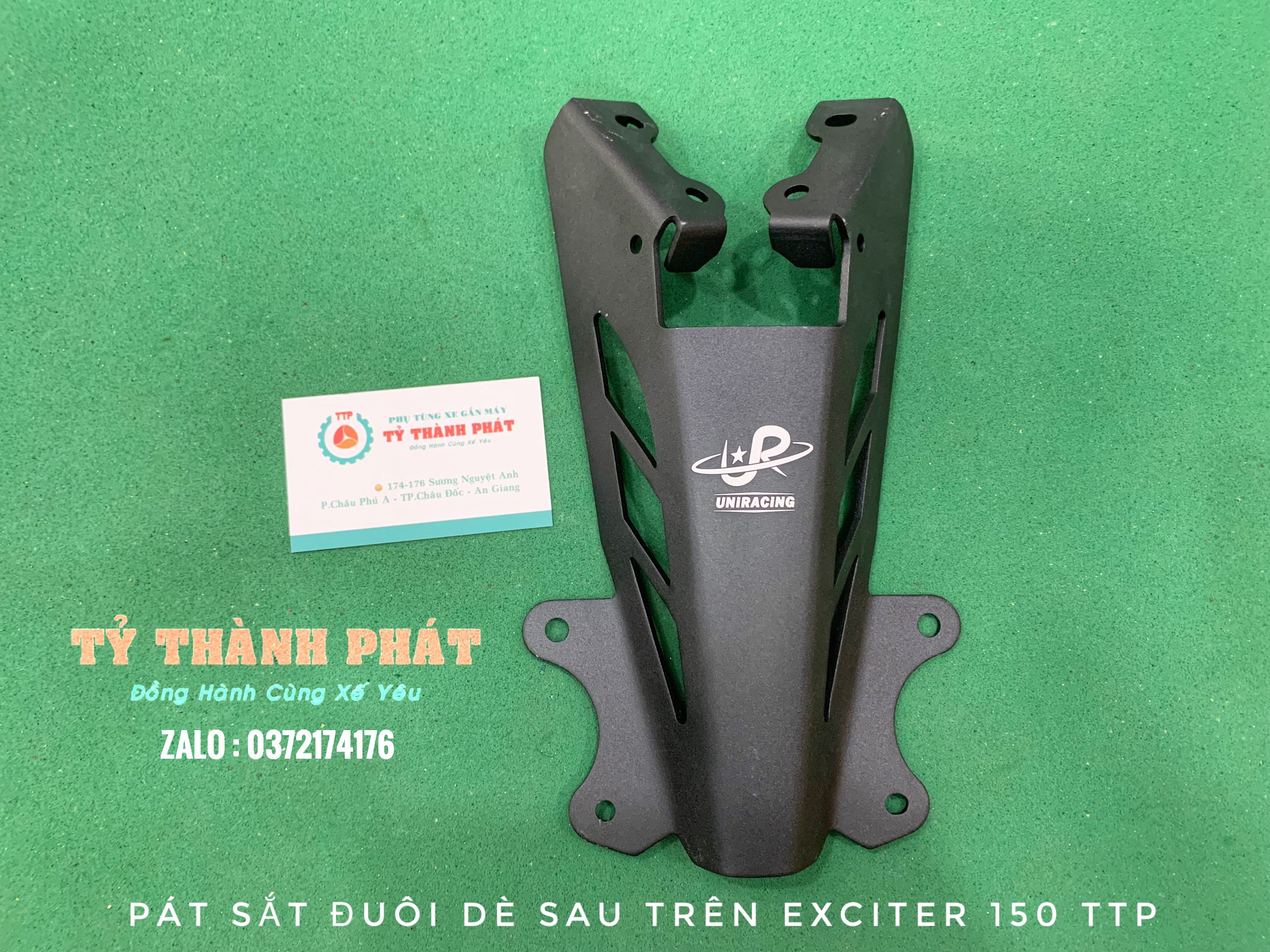 Pát sắt đuôi dè sau Ex 150 trên Kingdrang nhôm đen dầy