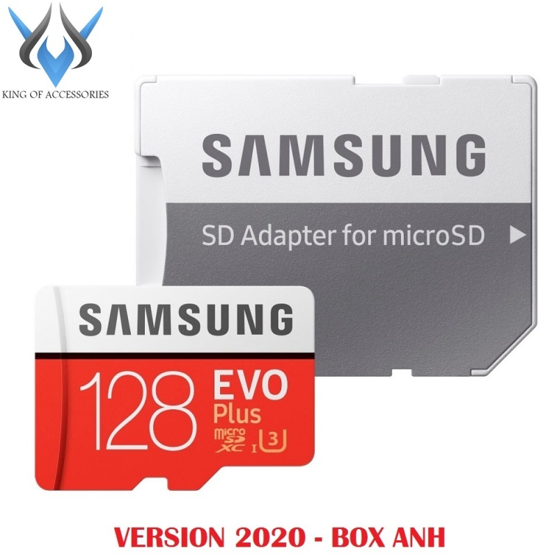 Thẻ nhớ MicroSDXC Samsung Evo Plus 128GB U3 4K R100MB/s W60MB/s - box Anh New 2020 (Đỏ) + Kèm Adapter - Phụ Kiện 1986