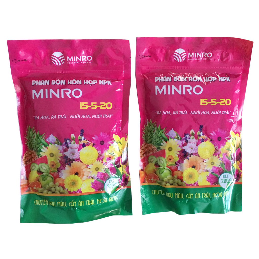NPK minro 15-5-20 fertilizer fruit beans packet 200gr