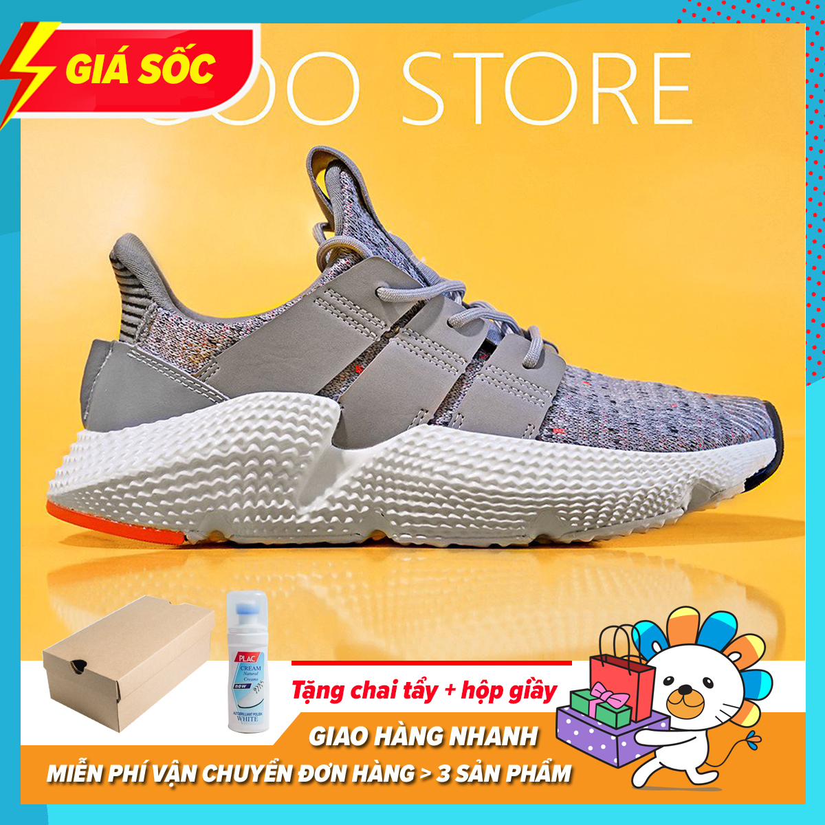 [ Full Hộp + Phụ Kiện ] Giày Thể Thao Sneaker Nam Nữ Prophere Xám Cam