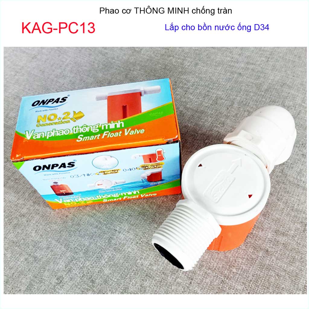 Van phao thông minh Onpas  KAG-PC13 Phi 34, van phao thông minh thế hệ mới, phao cơ thông minh phi 34 chịu áp cao sử dụng tốt