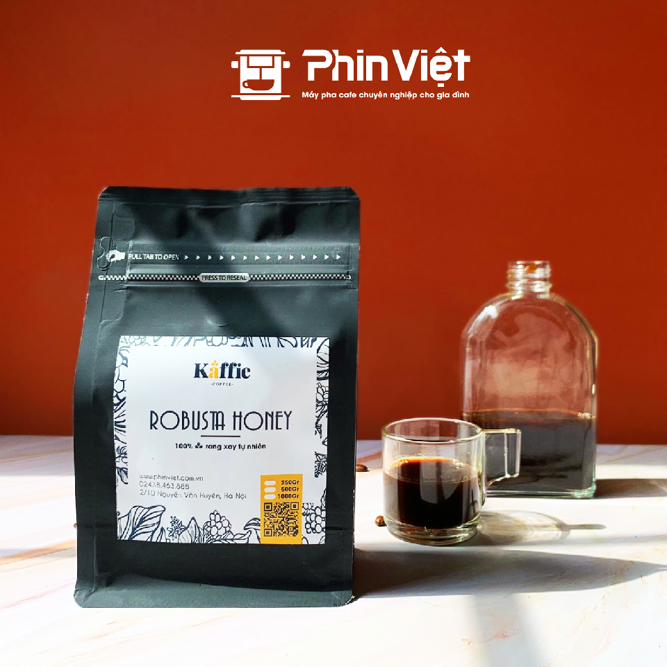 Cà phê hạt Kaffie Robusta Honey - Cà phê nguyên chất rang mộc