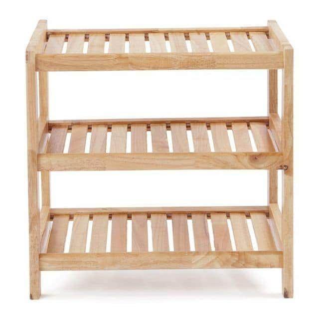 Kệ dép gỗ cao su 3 tầng dài 45cm