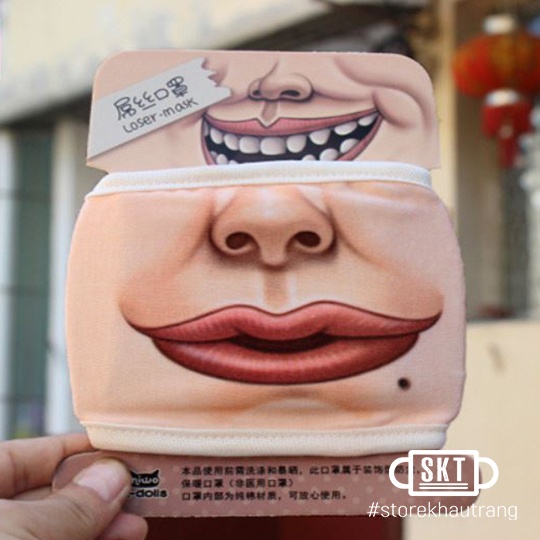 Khẩu Trang 3D Mặt Người Hóm Hỉnh Biến Thái Hot Trend