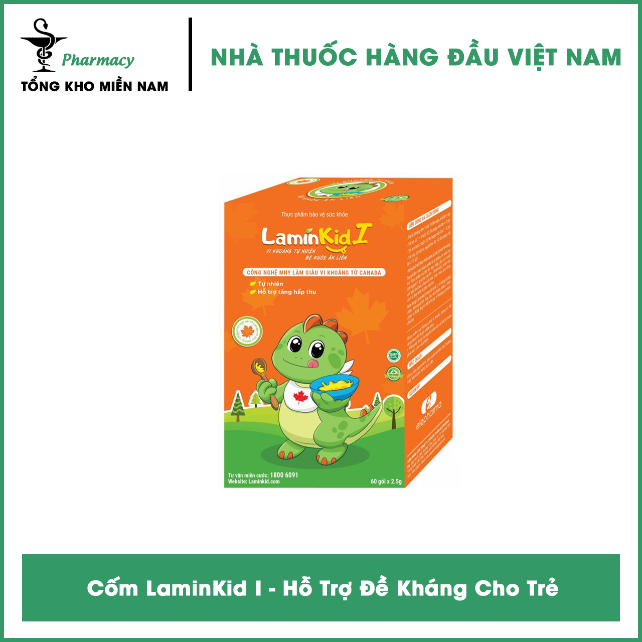 Cốm LaminKid I Hộp 20 Gói - Hỗ Trợ Nâng Cao Đề Kháng Cho Trẻ
