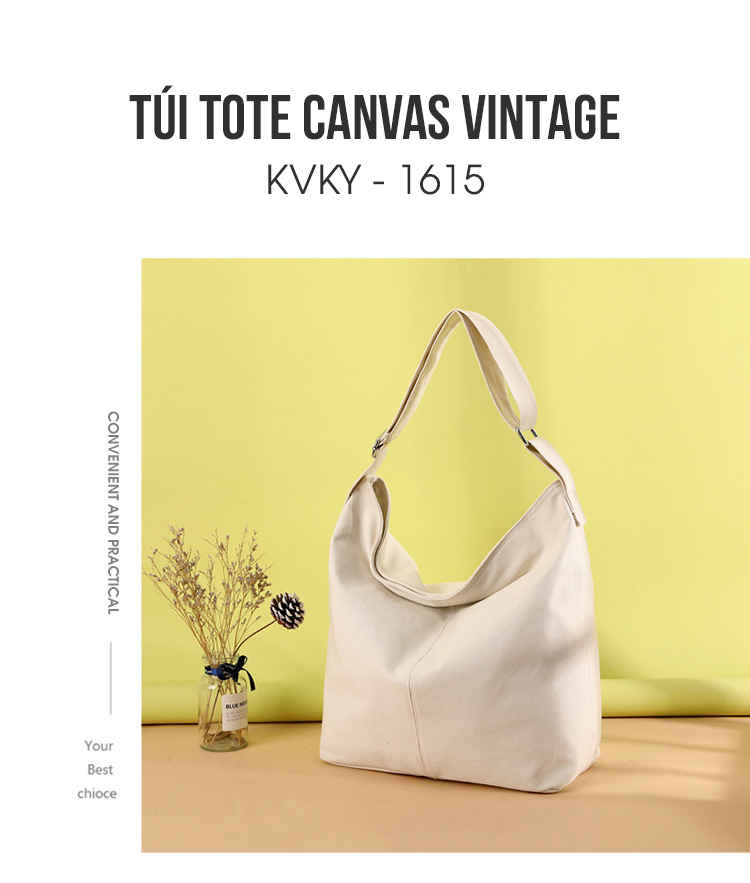 Túi xách Canvas vintage nữ – KVKY – 1615