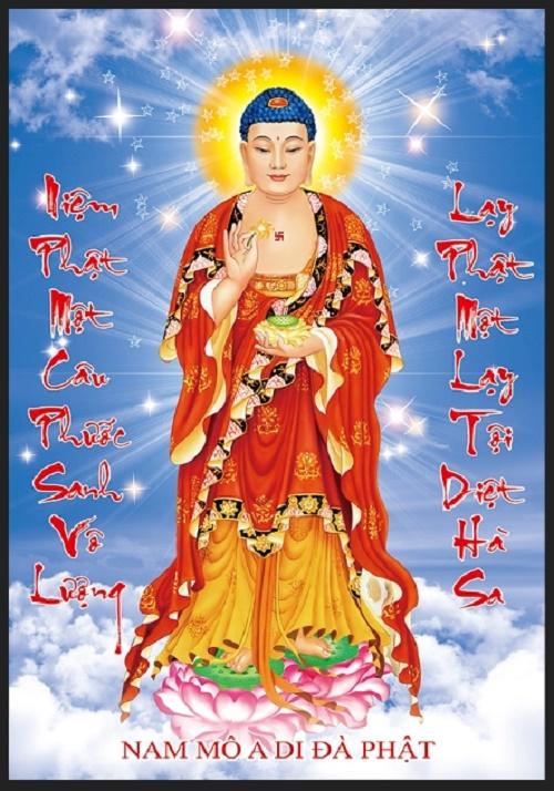 TRANH ĐÍNH ĐÁ Phật A Di Đà Đứng 88660 Chưa đính