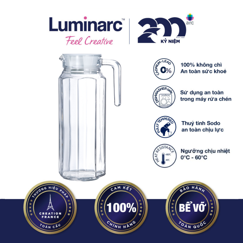 Bình Nước Thuỷ Tinh Luminarc Octime 1.1L - LUBIG2664