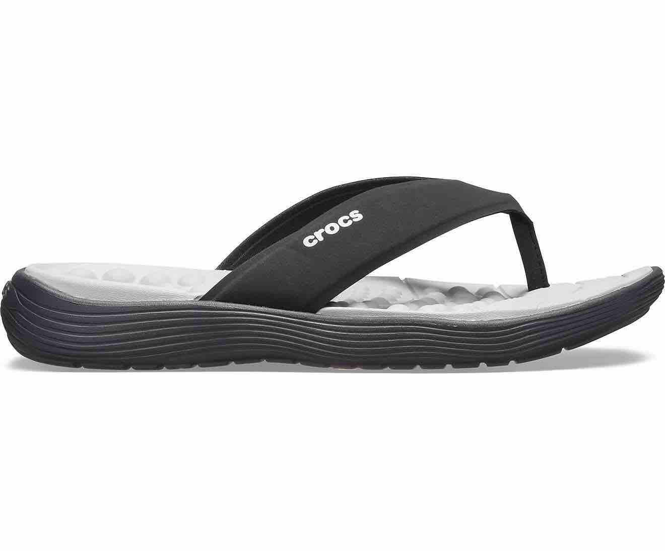 Dép xỏ ngón crocs.màu ghi quai da bò xịn mẫu mới 2019