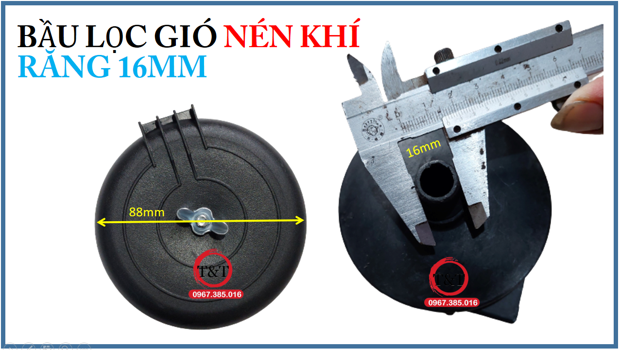 Bầu lọc gió máy nén khí ren 16mm, bầu lọc mnk 16mm