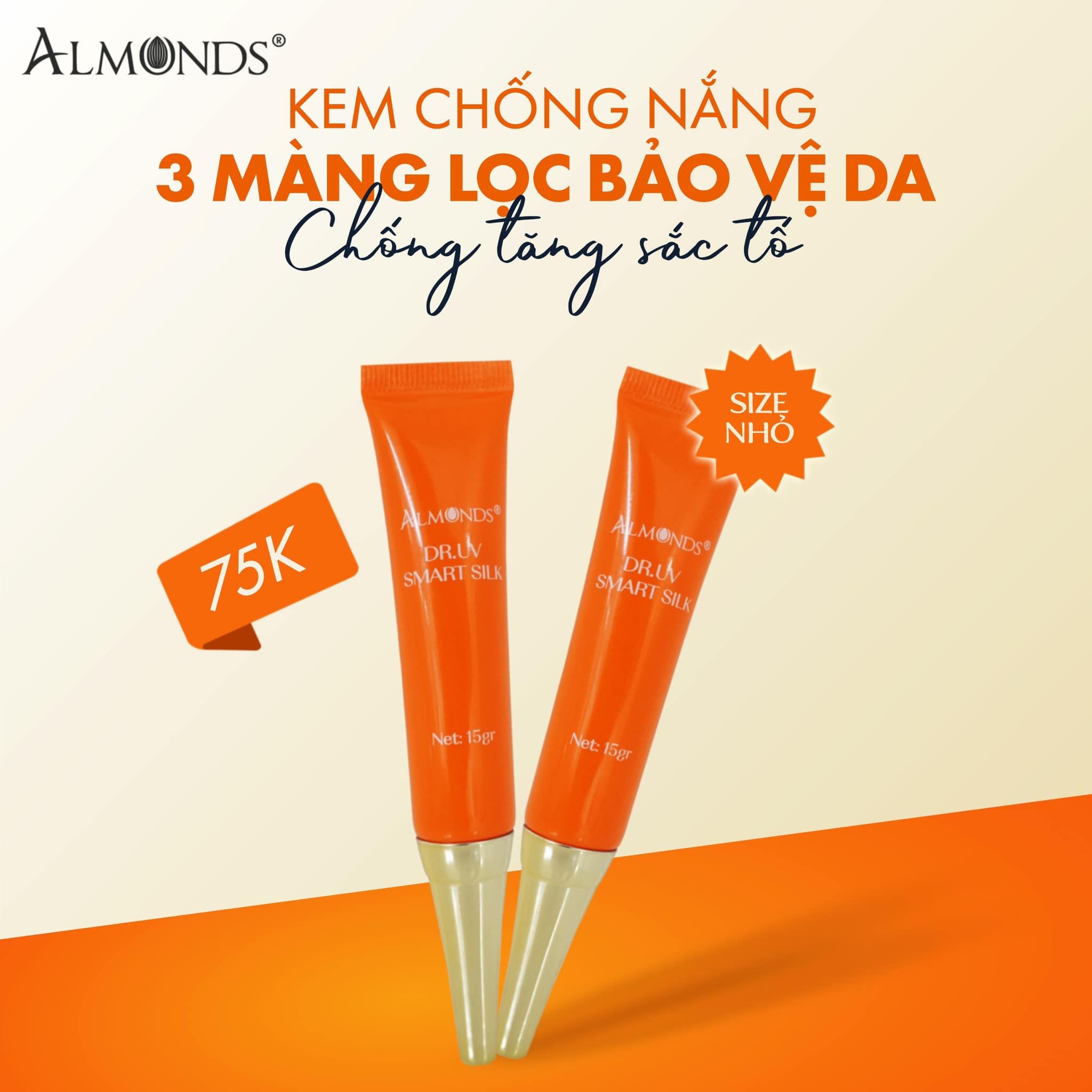 Kem Chống Nắng Almonds Dr.UV Smart Silk SPF 50+