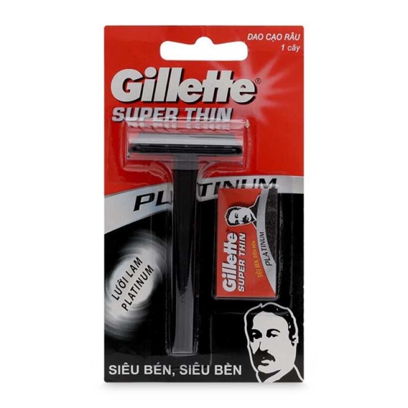 [ FLASH SALE] Dao cạo râu Gillette Super Thin Siêu Sắc Siêu Tiện Dụng Lưỡi Đơn nhập khẩu