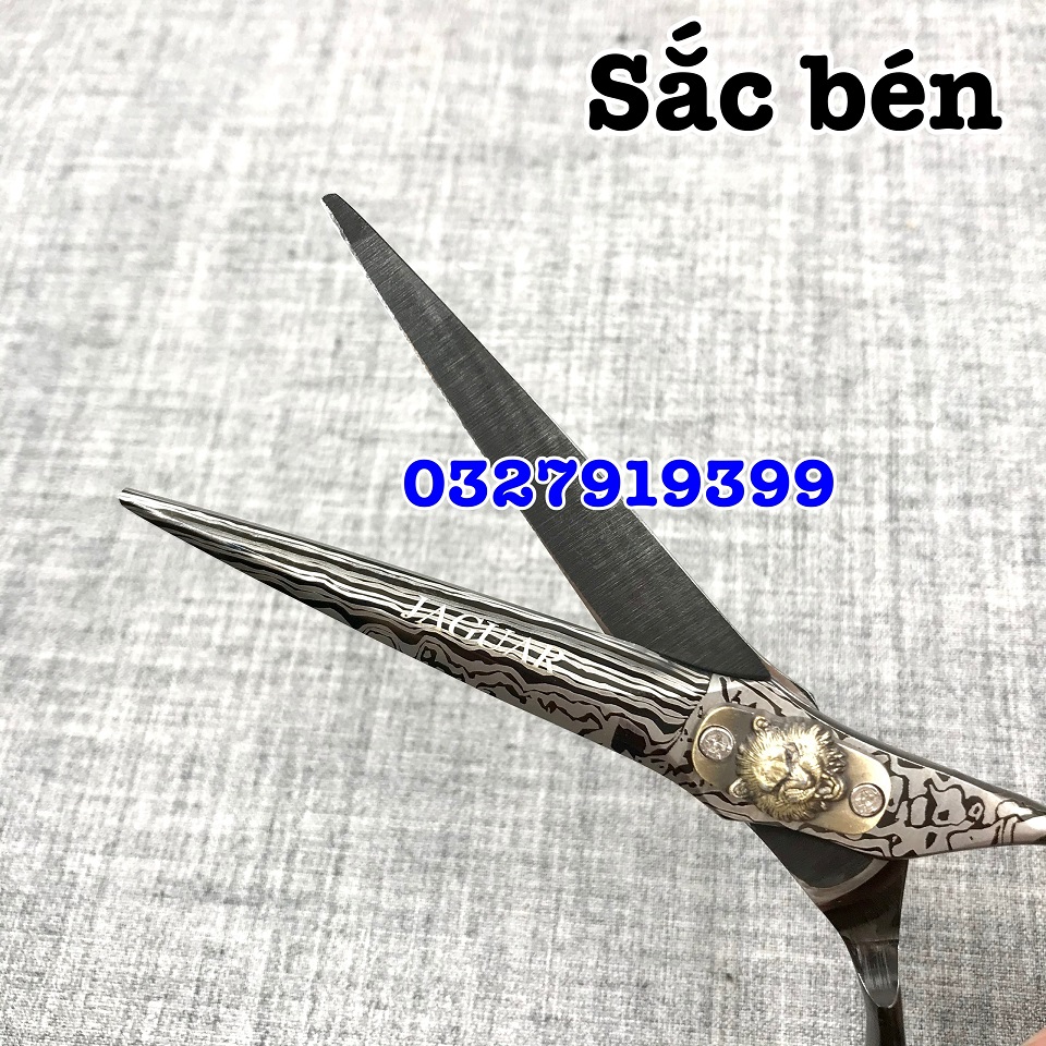 JG Kéo Cắt Tỉa Tóc Cao Cấp Siêu Bén Nhật 6.0in Thép S440C Độ Cứng Trên 62HRC Kèm Bao Da Chất Lượng Cao ( loang đen )