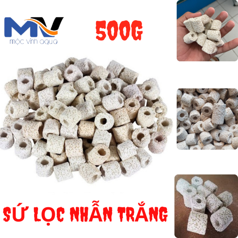 SỨ LỌC NHẪN TRẮNG GÓI 500G KHẢ NĂNG NUÔI VI SINH HIỆU QUẢ GIÁ THÀNH THẤP | CỬA HÀNG CÁ CẢNH VÀ THIẾT BỊ LỌC NƯỚC HỒ CÁ MỘC VINH AQUA
