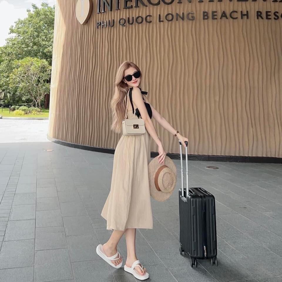 [HOÀN TIỀN MAX + FREESHIP MAX 15%] Đầm Xòe Dáng Dài Cột Dây