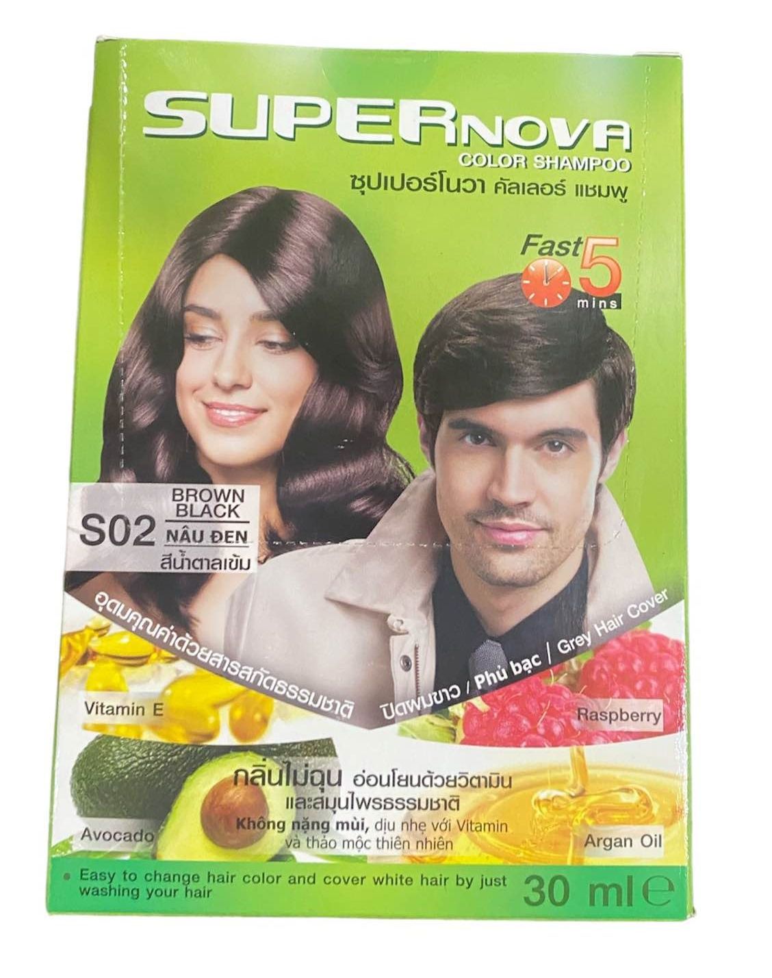 Thuốc Nhuộm Tóc Gội là Đen Super Nova Thailand (gói 30ml)