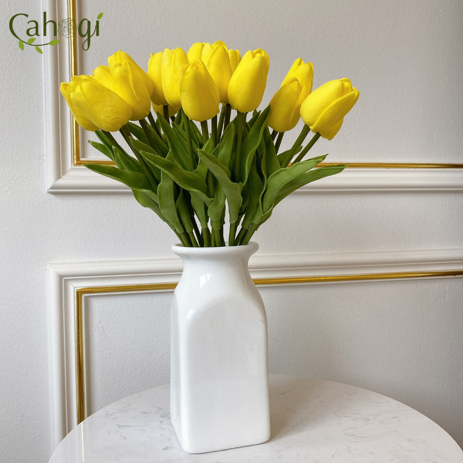 Hoa Giả - Hoa Tulip Cao Su 35 Cm