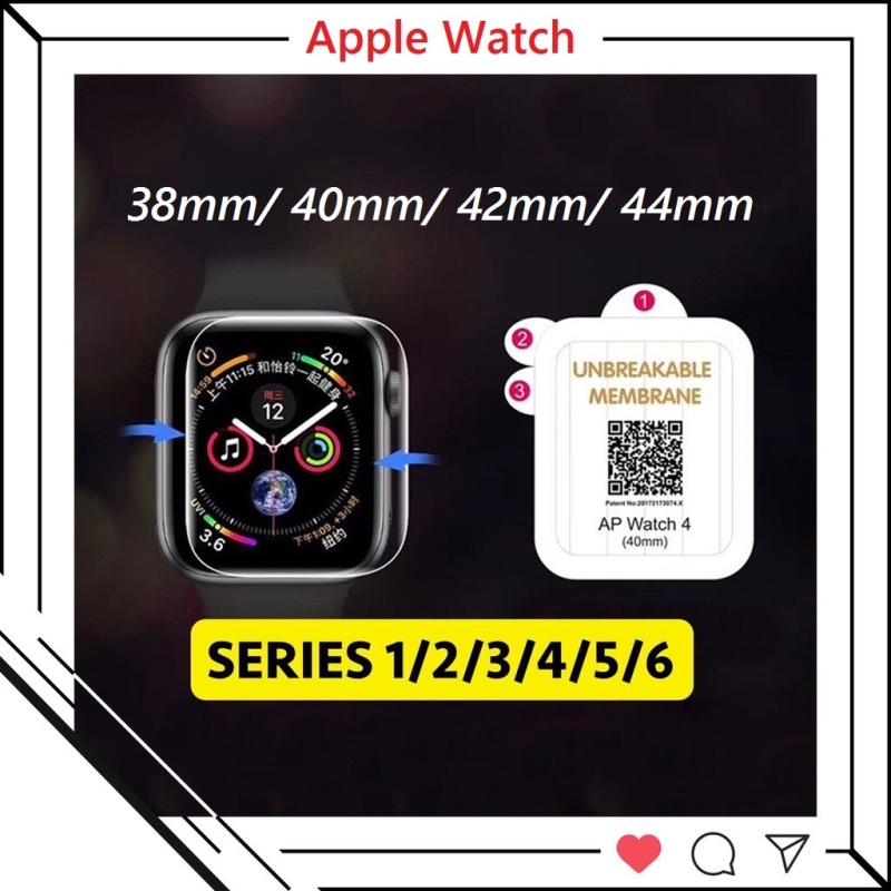 Miếng dán dẻo skin PPF tự phục hồi trầy xước cho Apple Watch size 38/40/42/44mm.