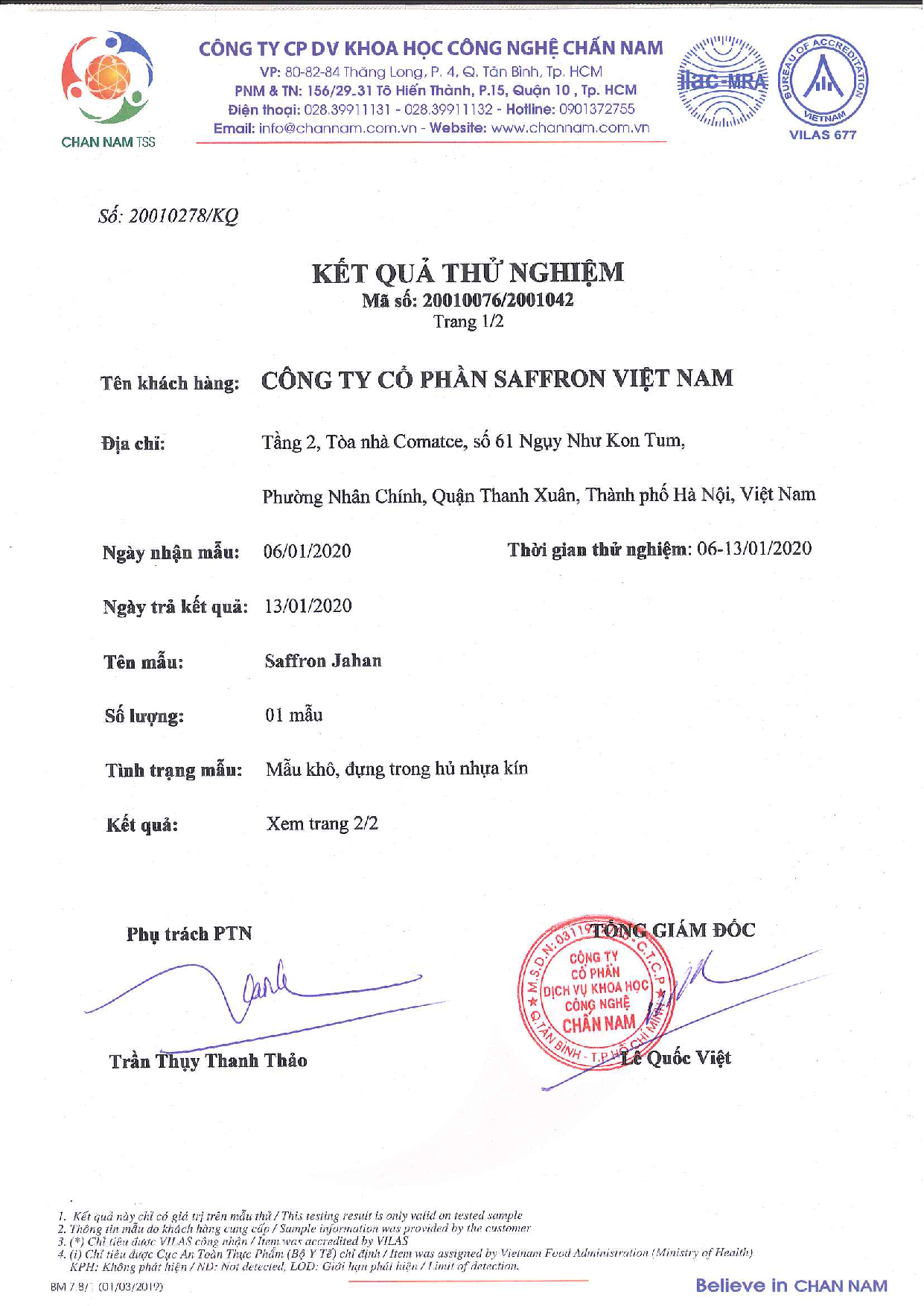Nhụy Hoa Nghệ Tây - Saffron  Jahan