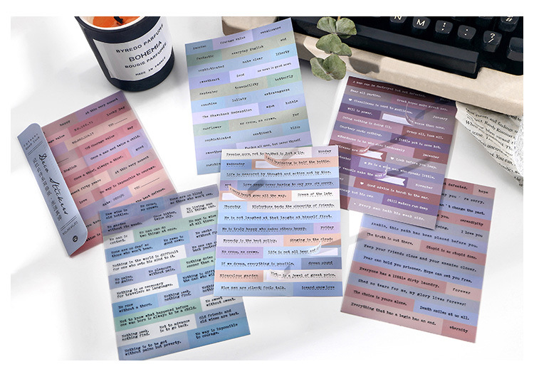 [HCM]Set 6 tờ sticker quote retro (Hàng có sẵn)