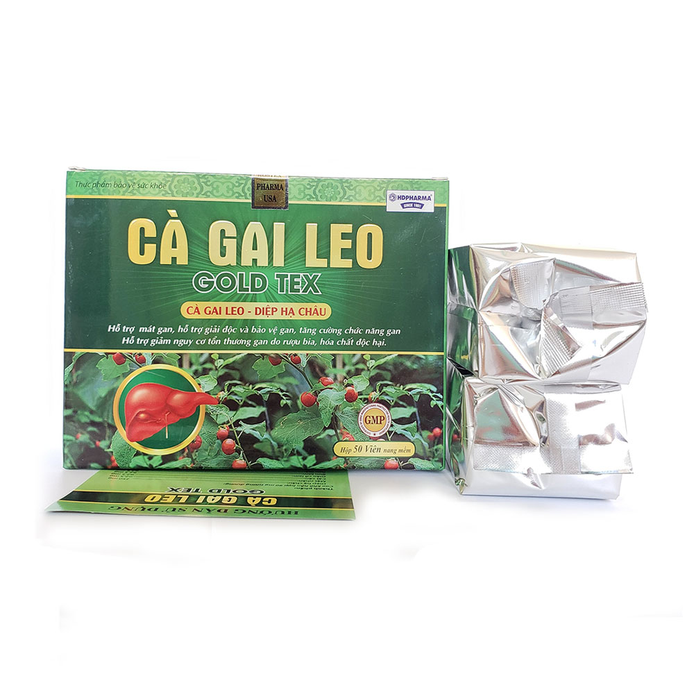 [HCM]Viên uống bổ gan Cao Cà Gai Leo Gold Tex mát gan giải độc gan hạ men gan - Hộp 50 viên thành phần cà gai leo diệp hạ châu giảo cổ lam rau má atiso