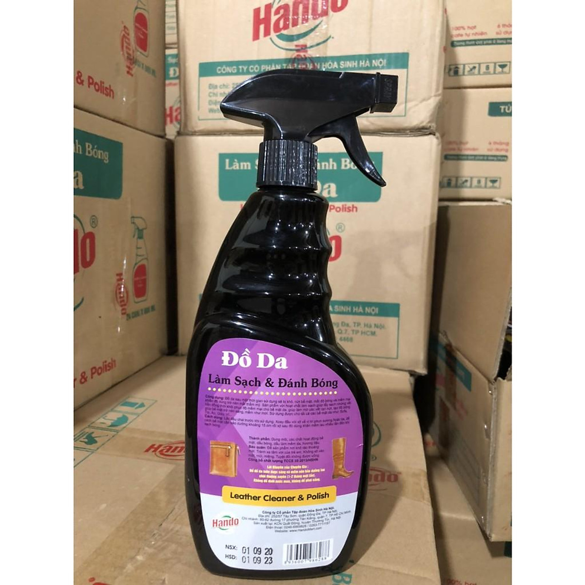 [HCM][SẠCH & BÓNG ĐỒ DA] Chai xịt làm sạch và đánh bóng đồ da Hando 600ml BHO09