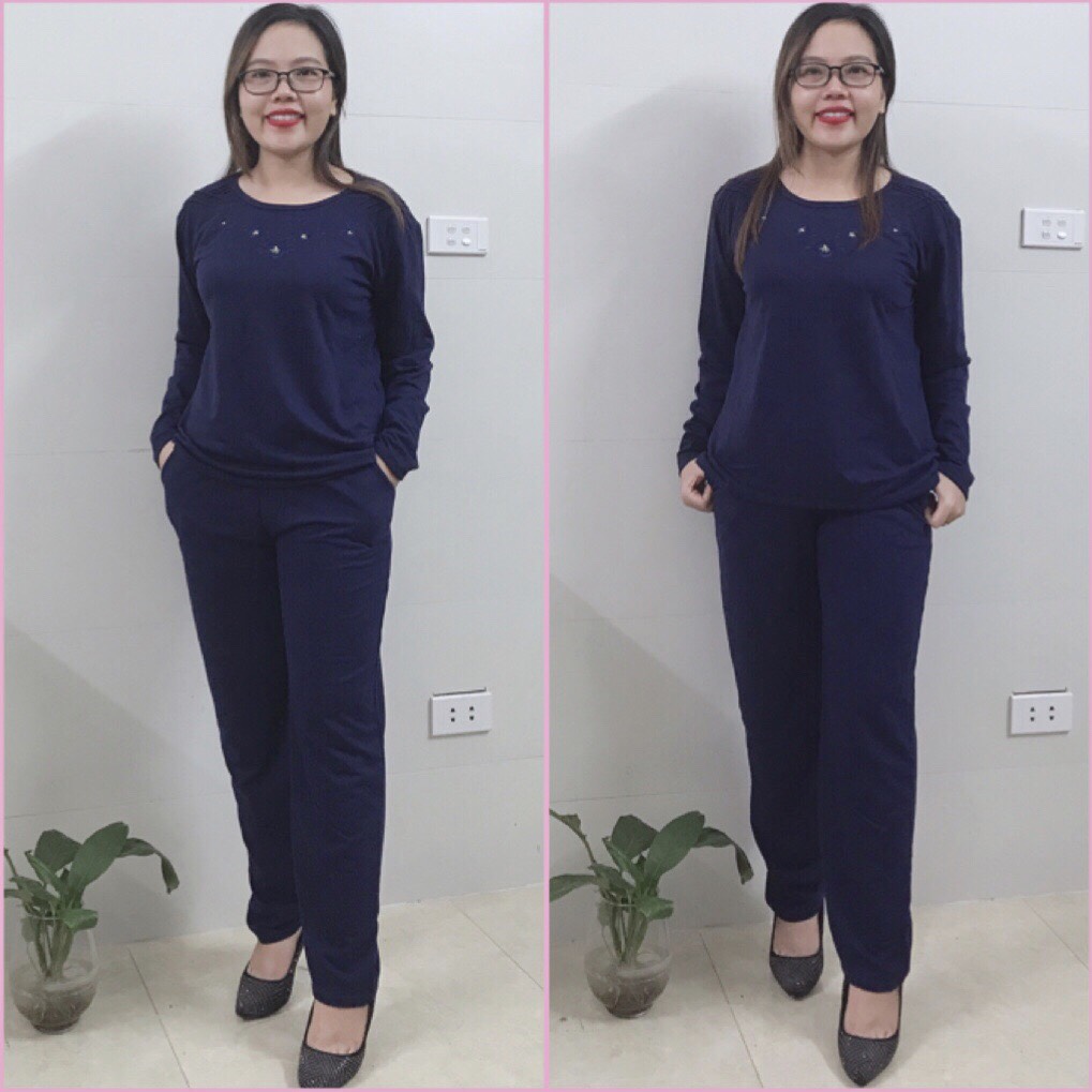 Bộ Đồ Trung Niên thu Đông chất Nỉ da cá