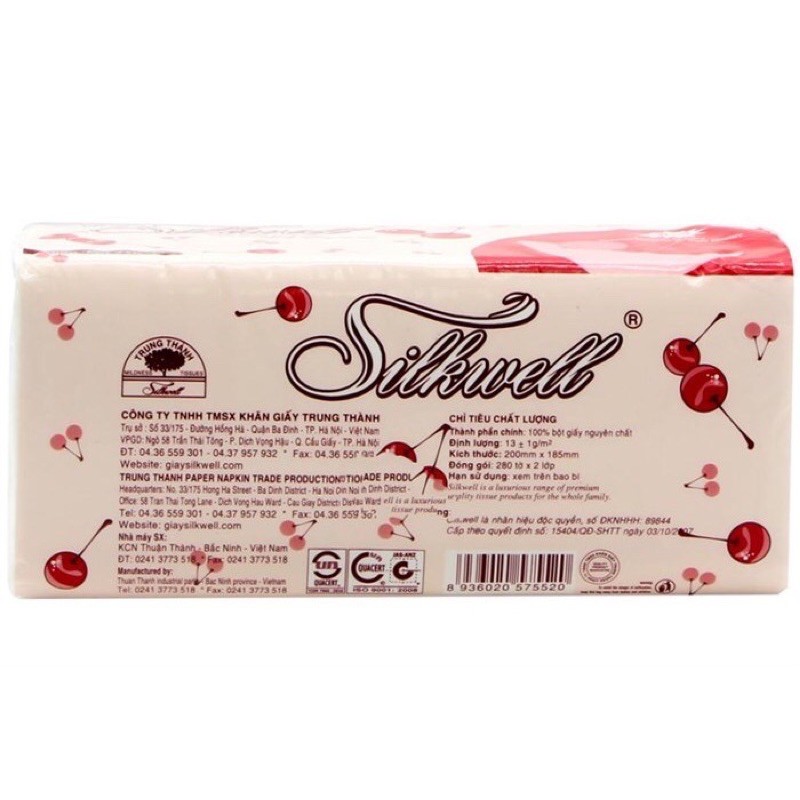 Giấy Rút Lụa Silkwell 280 Tờ Hàng Chuẩn Công Ty