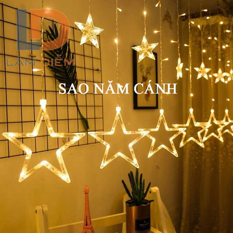 Đèn Trang trí dạng rèm trăng sao 2m5 12 sợi thả