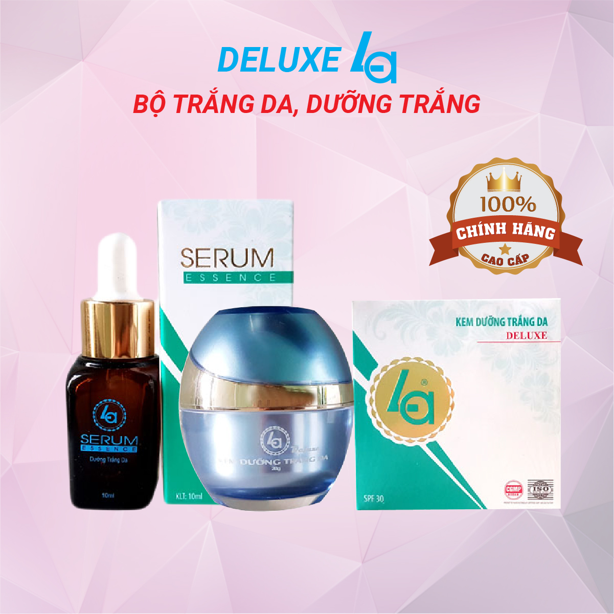 Bộ Kem và SERUM DELUXE LA trắng da, dưỡng da