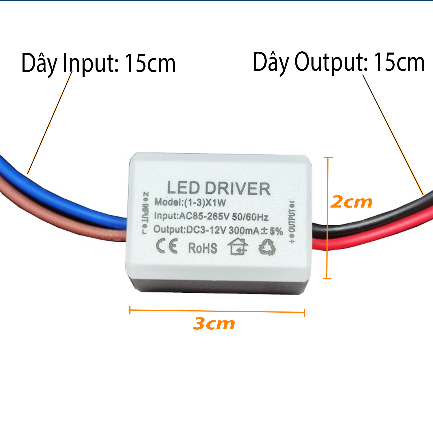 Nguồn, Driver đèn Led 1W - 3W (DC3-12V), chấn lưu - DR001