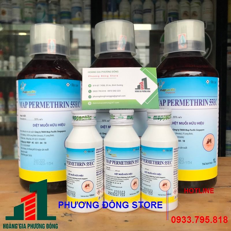 Thuốc diệt muỗi và côn trùng MAP PERMETHRIN 55EC chai 100ml