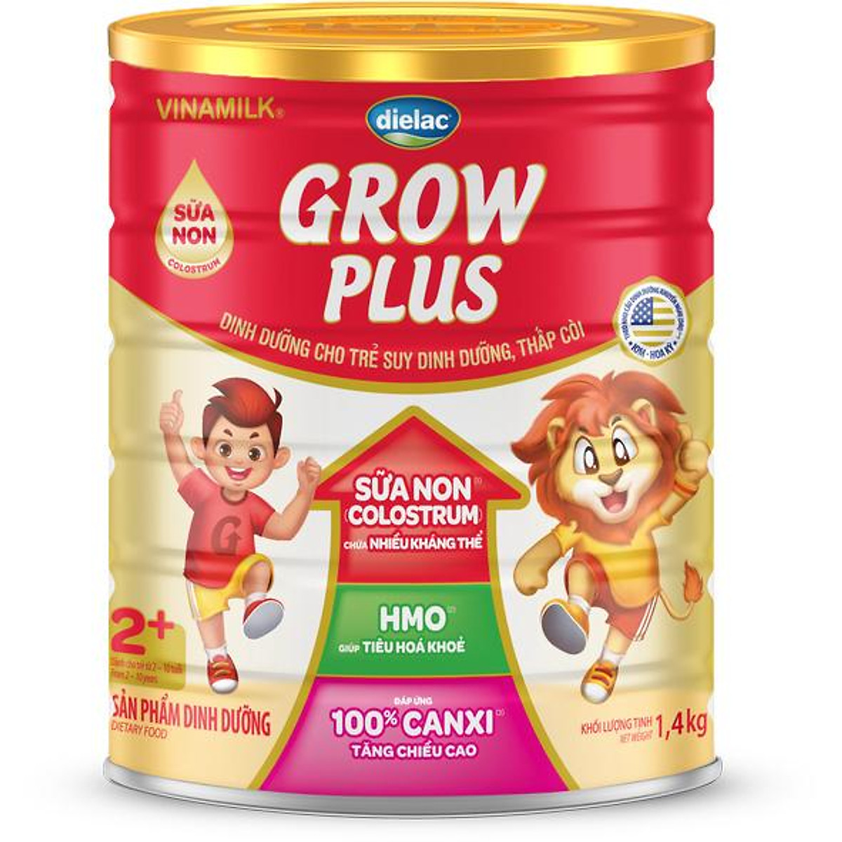 Sữa bột vinamilk dielac grow plus 2+ hộp thiếc 1400g