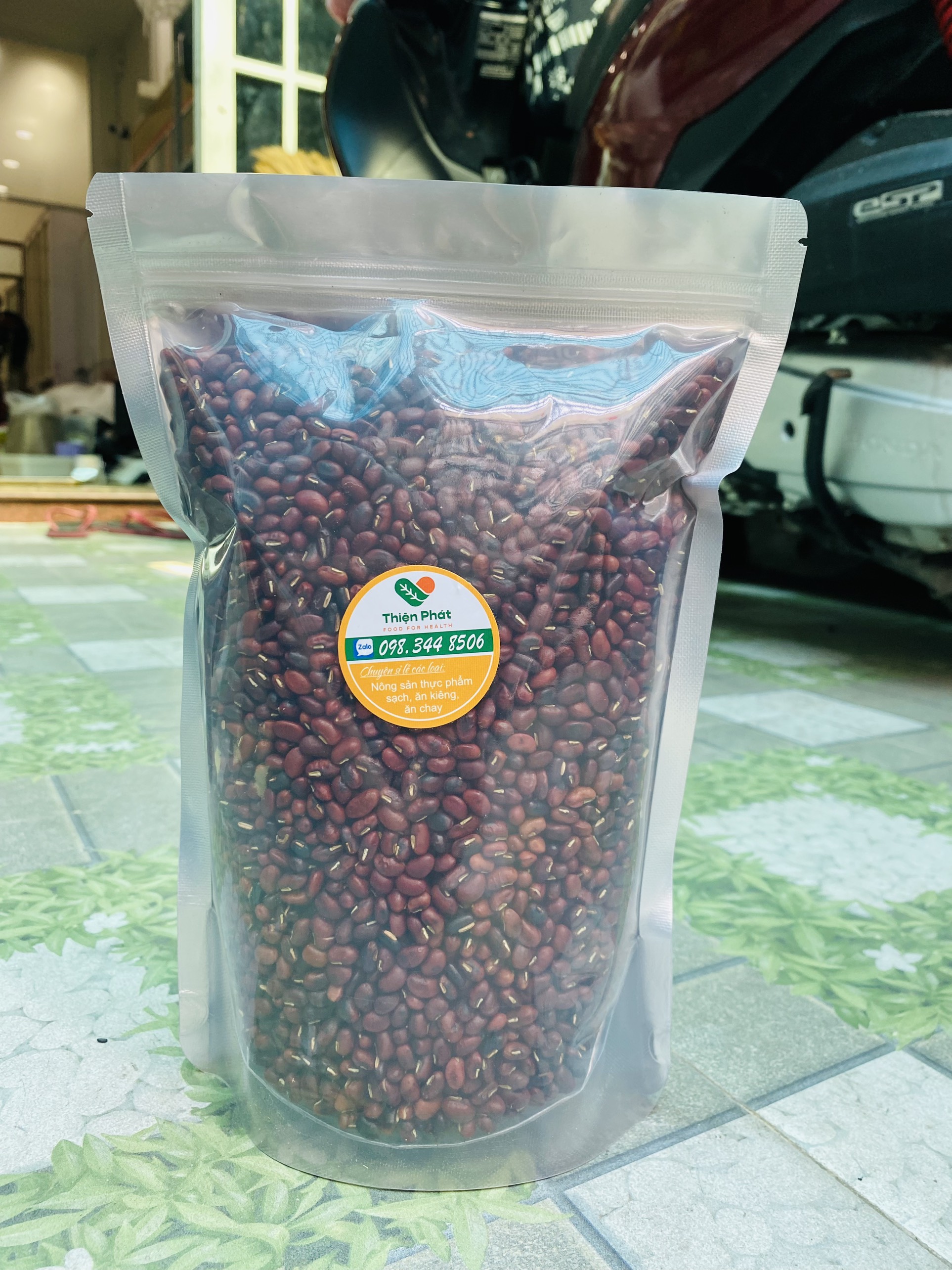 [ Túi Zip ] 1KG Đậu Đỏ Organic Rang Mộc Thiện Phát - ( TẶNG KÈM LÁ DỨA HOA NHÀI )