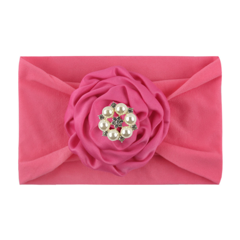 Băng đô turban hoa đính hạt cho bé gái(0-36 tháng)