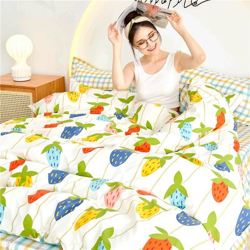 Trọn Bộ 4 Món Cotton Poly Nhập Mẫu VƯỜN DÂU
