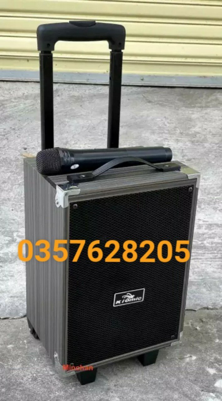 GIAO NHANH HCM Loa Kéo Karaoke Bluetooth Q8 Kèm 1 Mic Không Dây - Loa Kéo Karaoke Q8