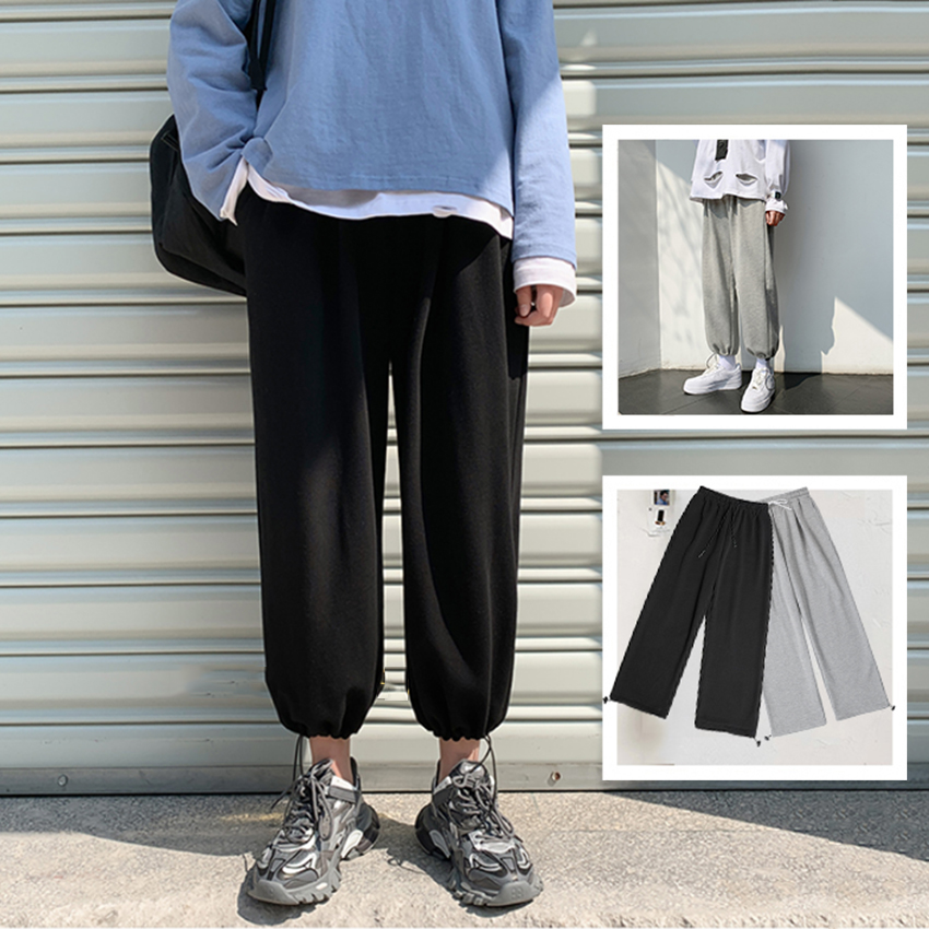 Quần Culottes Ống Rộng Nam  Dáng Suông Có Dây Rút Gấu Kiểu Dáng Basic Mẫu Mới Về Năm 2024 Phong Cách FASHION4MEN JOGGER 9000064C3