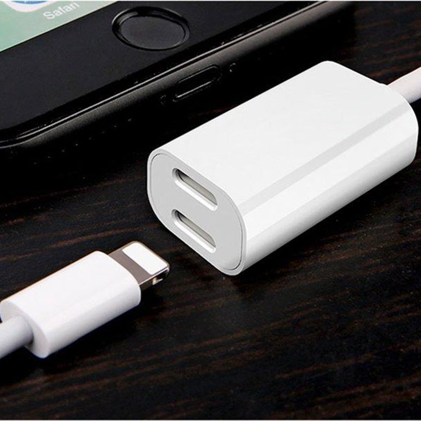 Cáp lightning 2in1 gồm 01 cổng sạc + 01 âm thanh cho iphone 7/7 plus