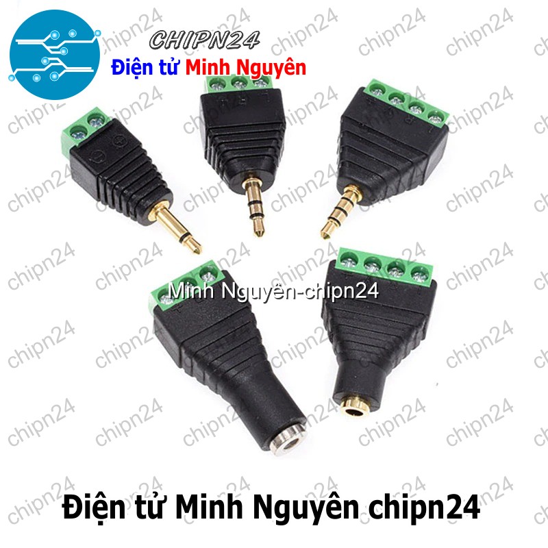 [1 cái] (F114) Jack chuyển Audio ra Domino (2.5MM/3.5MM 3 chân/4 chân Đực/Cái) - [Chọn Loại] - HHH.00178