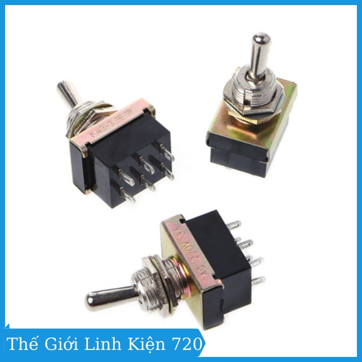 Công tắc gạt 6 chân kn3-3 220v 3a 2 trạng thái