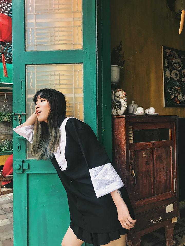 Áo Shanghai mix gấm Cổ Trụ