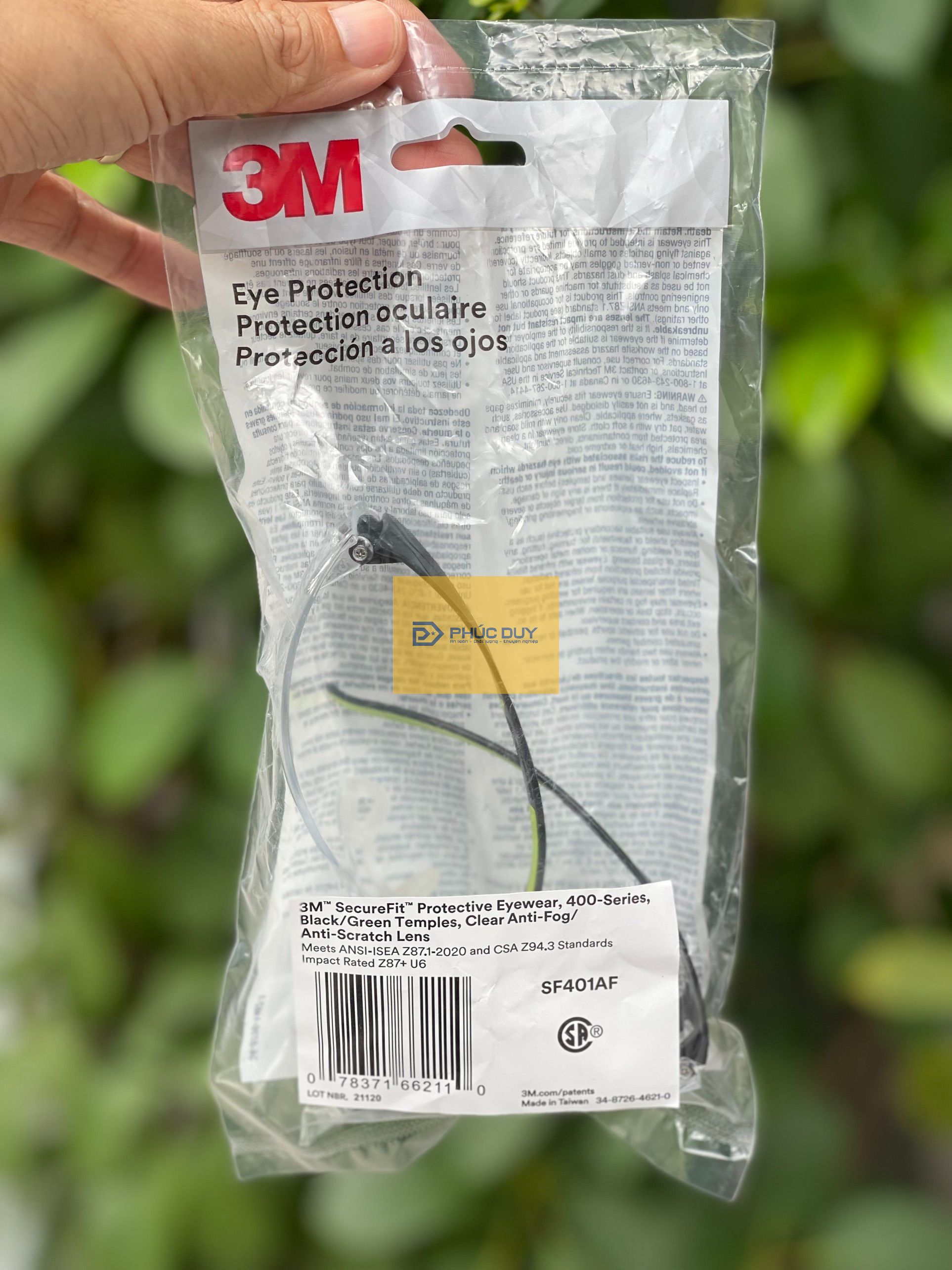Kính bảo hộ 3M Secure Fit SF401AF siêu nhẹ siêu bền