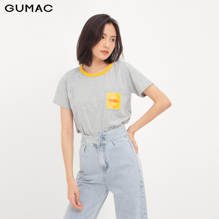 Áo thun nữ GUMAC thiết kếtúi đắp phối cổ ATA1259 – Gumac >>> top1shop >>> lazada.vn