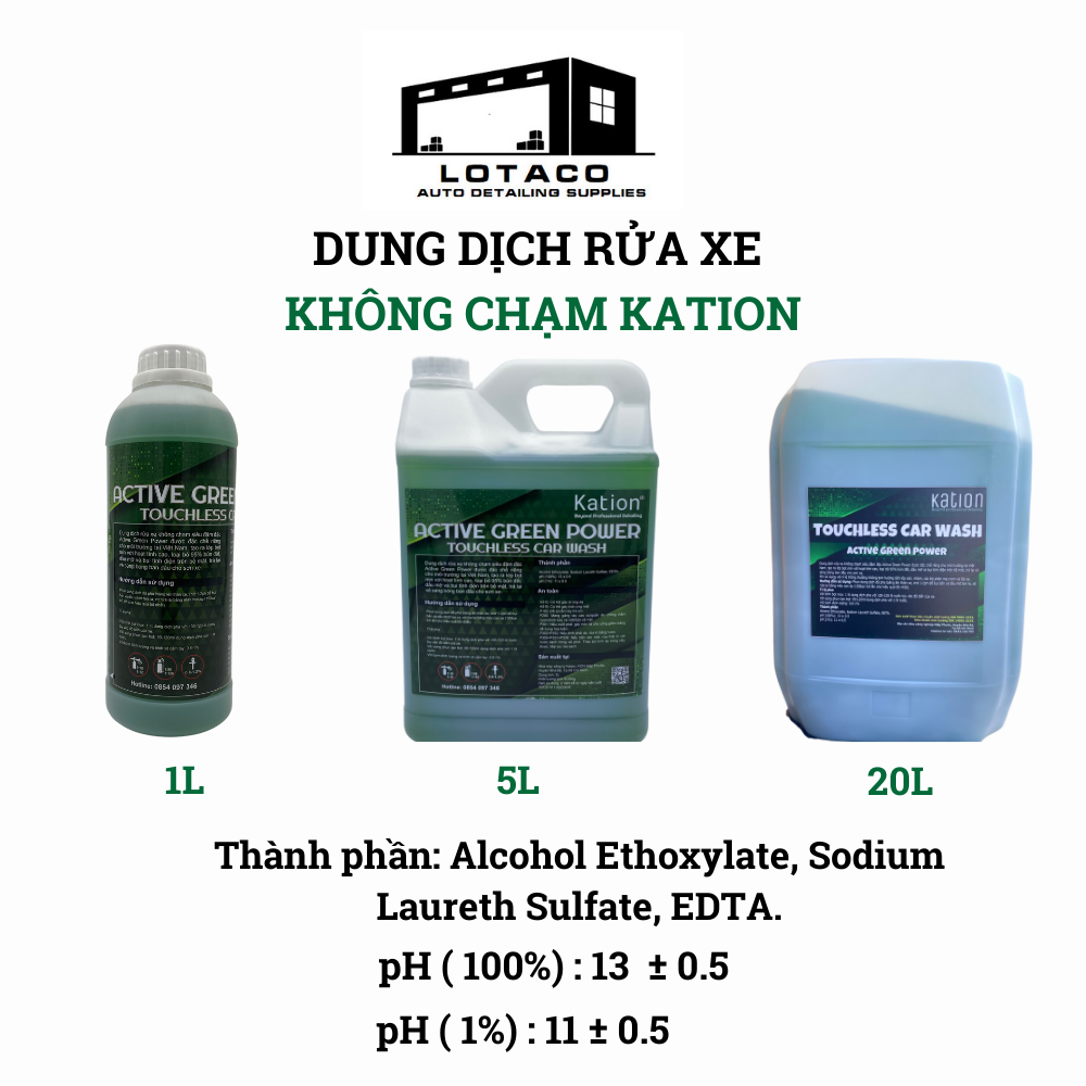 Dung dịch rửa xe không chạm Kation - can 5L