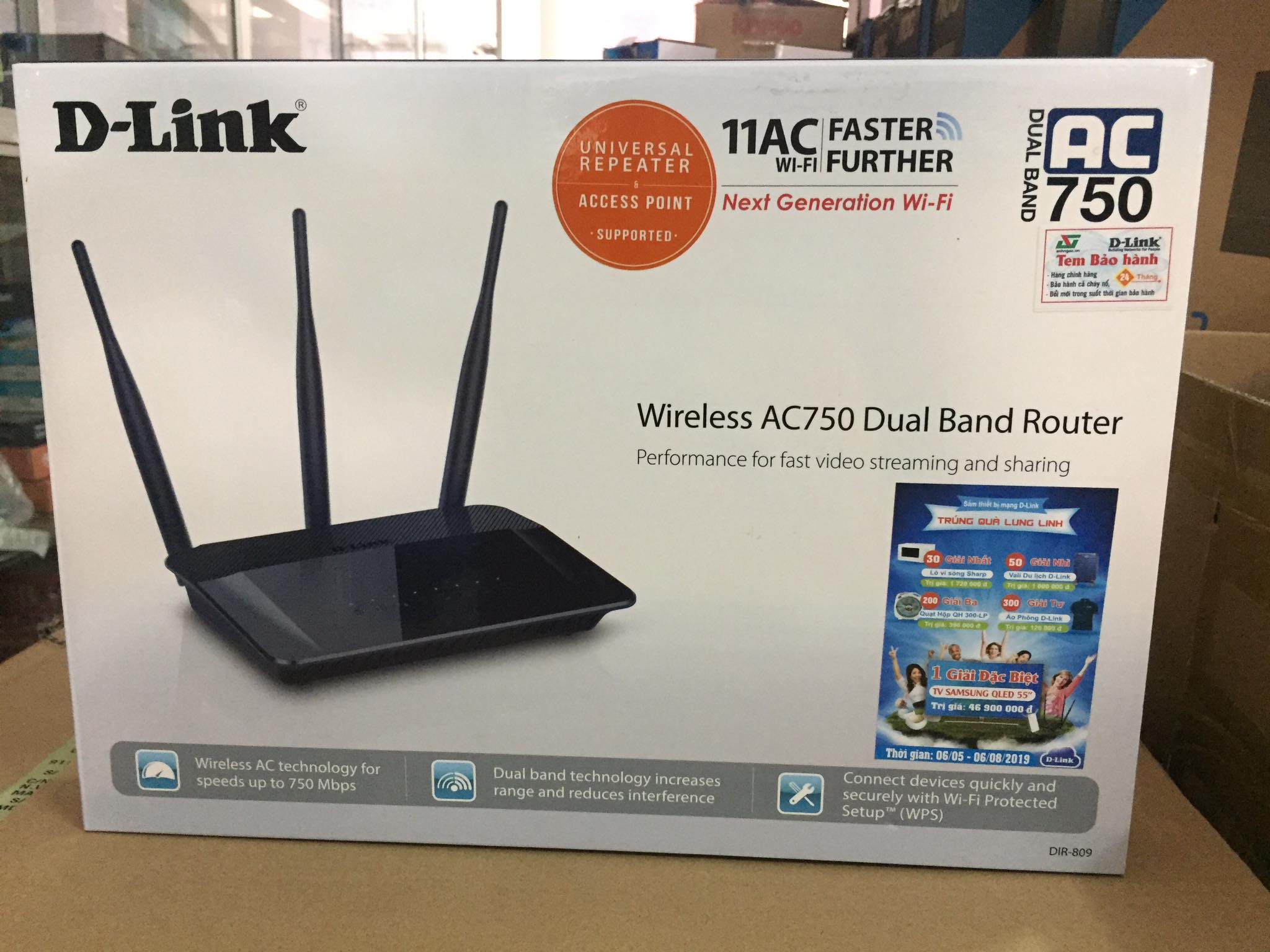 Bộ phát wifi Dlink DIR- 809 chuẩn AC750 (chính hãng)