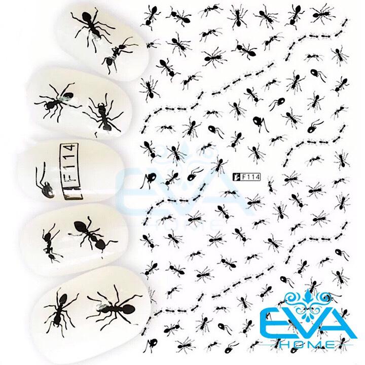 Miếng dán móng tay 3d nail sticker kien den f114